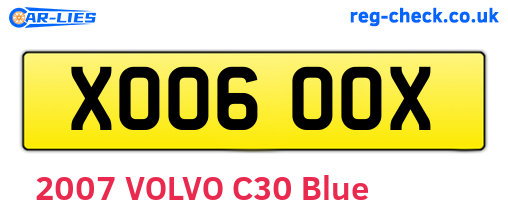 XOO600X are the vehicle registration plates.