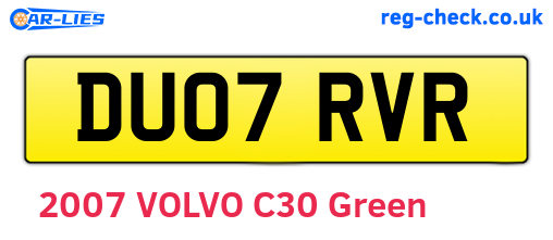 DU07RVR are the vehicle registration plates.