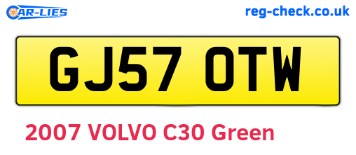 GJ57OTW are the vehicle registration plates.