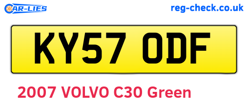 KY57ODF are the vehicle registration plates.