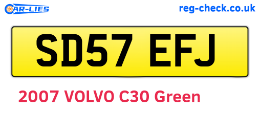 SD57EFJ are the vehicle registration plates.