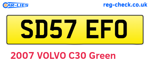 SD57EFO are the vehicle registration plates.
