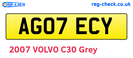 AG07ECY are the vehicle registration plates.