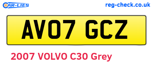 AV07GCZ are the vehicle registration plates.