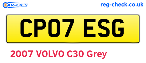 CP07ESG are the vehicle registration plates.