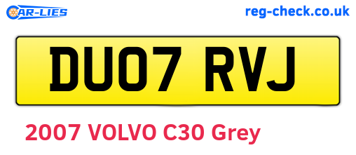 DU07RVJ are the vehicle registration plates.