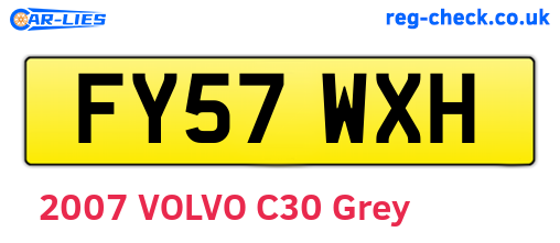 FY57WXH are the vehicle registration plates.