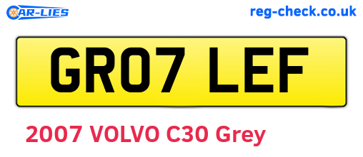 GR07LEF are the vehicle registration plates.