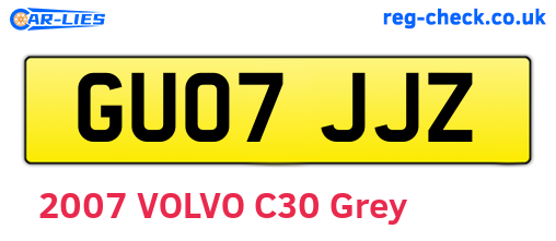 GU07JJZ are the vehicle registration plates.