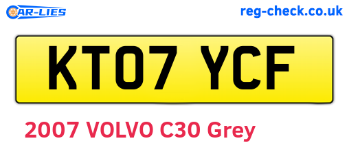 KT07YCF are the vehicle registration plates.