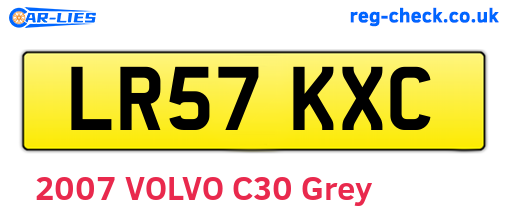 LR57KXC are the vehicle registration plates.