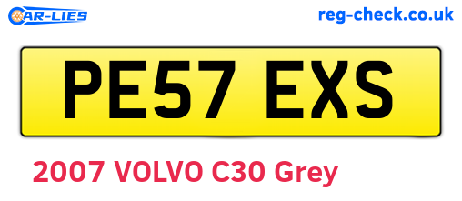 PE57EXS are the vehicle registration plates.