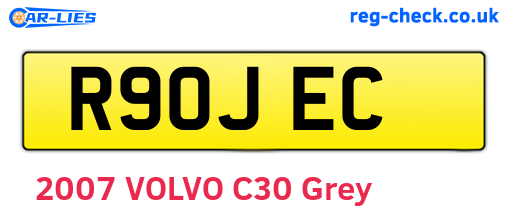 R90JEC are the vehicle registration plates.