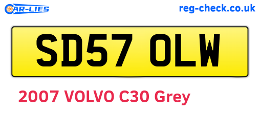 SD57OLW are the vehicle registration plates.