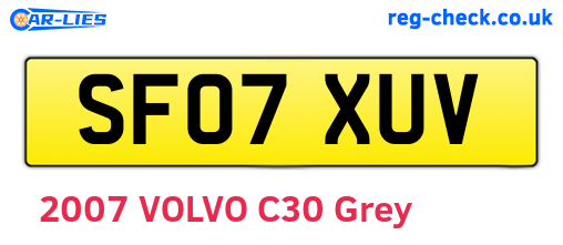 SF07XUV are the vehicle registration plates.