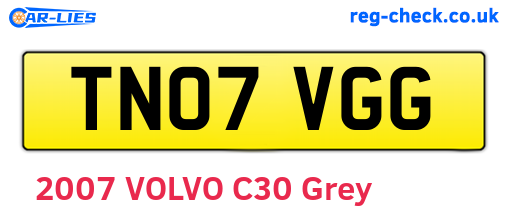 TN07VGG are the vehicle registration plates.