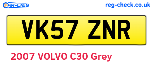 VK57ZNR are the vehicle registration plates.