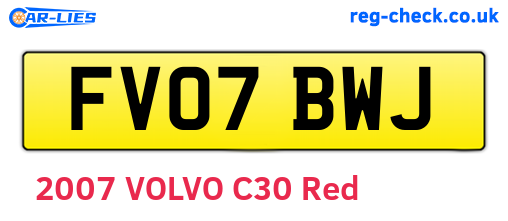 FV07BWJ are the vehicle registration plates.
