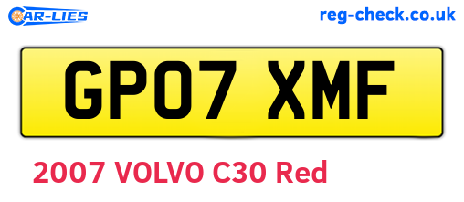GP07XMF are the vehicle registration plates.
