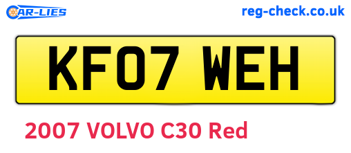 KF07WEH are the vehicle registration plates.