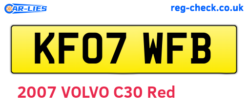 KF07WFB are the vehicle registration plates.