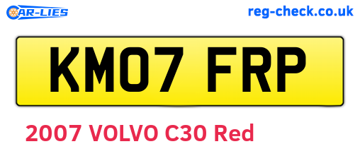 KM07FRP are the vehicle registration plates.