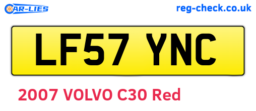 LF57YNC are the vehicle registration plates.