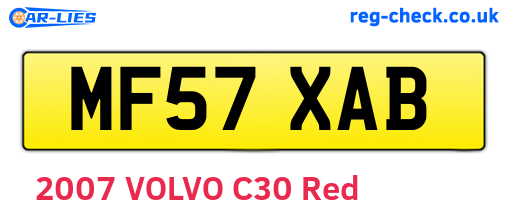 MF57XAB are the vehicle registration plates.