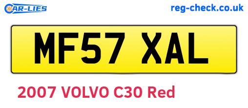 MF57XAL are the vehicle registration plates.