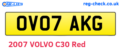 OV07AKG are the vehicle registration plates.