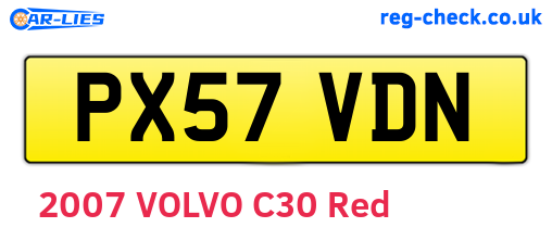PX57VDN are the vehicle registration plates.