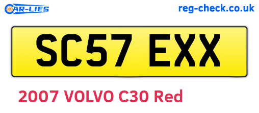 SC57EXX are the vehicle registration plates.