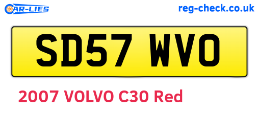 SD57WVO are the vehicle registration plates.