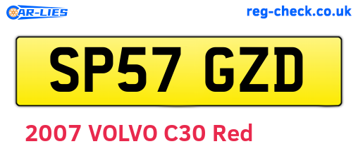 SP57GZD are the vehicle registration plates.
