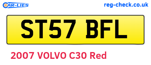 ST57BFL are the vehicle registration plates.
