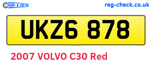 UKZ6878 are the vehicle registration plates.