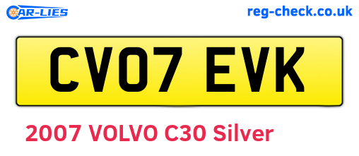 CV07EVK are the vehicle registration plates.