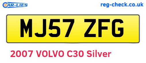 MJ57ZFG are the vehicle registration plates.