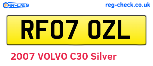 RF07OZL are the vehicle registration plates.