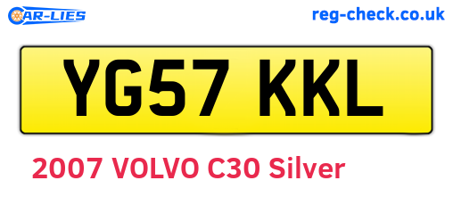 YG57KKL are the vehicle registration plates.