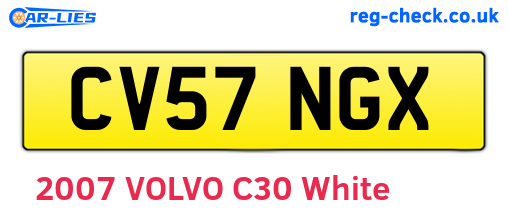 CV57NGX are the vehicle registration plates.