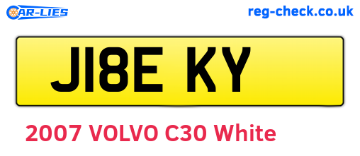 J18EKY are the vehicle registration plates.