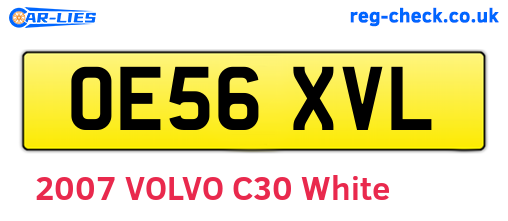 OE56XVL are the vehicle registration plates.