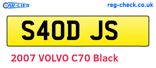 S40DJS are the vehicle registration plates.