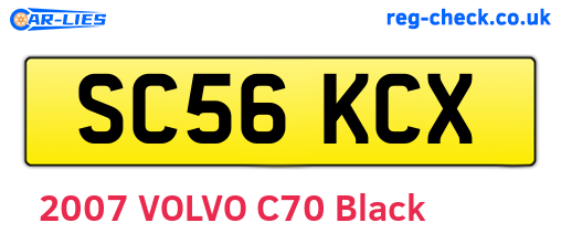 SC56KCX are the vehicle registration plates.