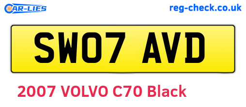 SW07AVD are the vehicle registration plates.