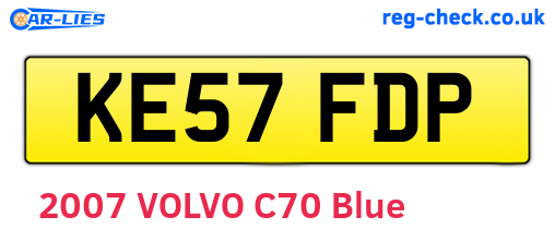 KE57FDP are the vehicle registration plates.