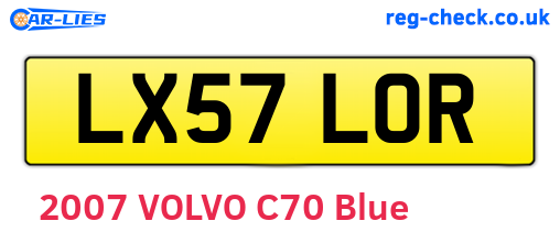 LX57LOR are the vehicle registration plates.