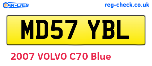MD57YBL are the vehicle registration plates.