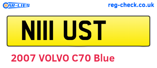 N111UST are the vehicle registration plates.